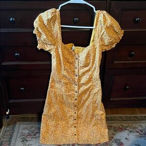 Kimchi Blue Yellow Floral Midi Dress. Never worn. New with tag